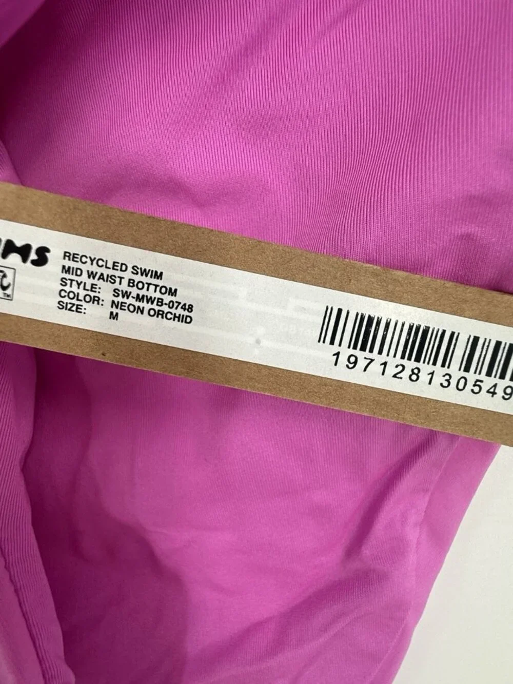 Skims Recycled Swim Mid Rise Bikini Bottom Neon Pink Size M